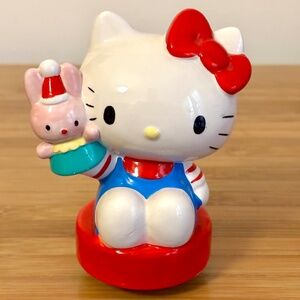 1984 Sanrio Hello Kitty Music Box Ceramic Figurine "Over The Rainbow" Japan